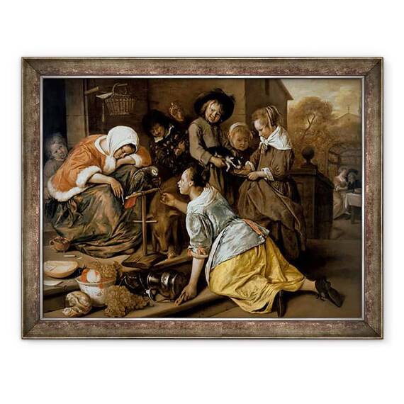 Tablou inramat - Jan Havicksz Steen - Efectele necumpatarii - - Roveli
