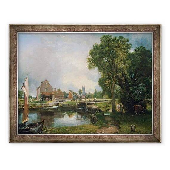 Tablou inramat - John Constable - incuietoare si moara Dedham - - Roveli