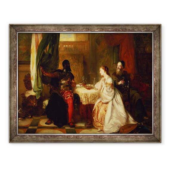 Tablou inramat - Robert Alexander Hillingford - Othello isi relateaza aventurile cu Desdemona - - Roveli