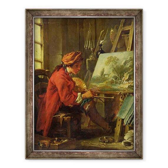 Tablou inramat - Francois Boucher - Pictorul in studioul sau - - Roveli