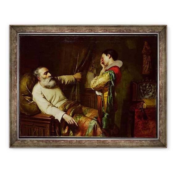 Tablou inramat - Claude Jacquand - Ultimele momente ale lui Cristofor Columb 1450-1506 1870 - - Roveli