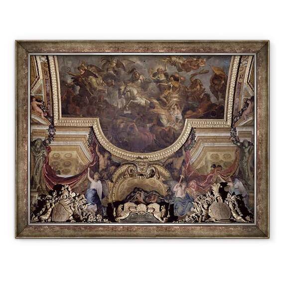 Tablou inramat - Charles Le Brun - Pasajul pe Rin in prezenta dusmanilor 1672 - - Roveli