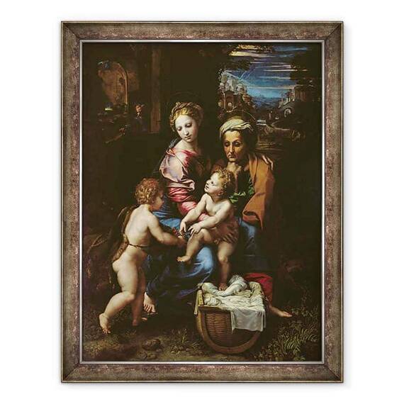 Tablou inramat - Raphael - Sfanta familie La Perla c.1518 - - Roveli