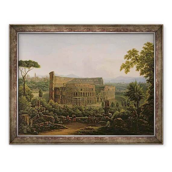 Tablou inramat - Fedor Mikhailovich Matveev - Vedere spre Colosseum din Dealul Palatin, Roma - - Roveli