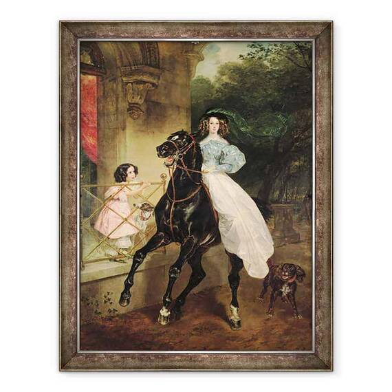 Tablou inramat - Karl Pavlovich Bryullov - Calareta, Portretul lui Giovanina si Amacilia Paccini, sectiile contesei Samoilova - - Roveli