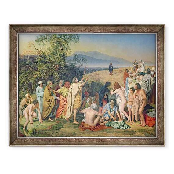 Tablou inramat - Aleksandr Andreevich Ivanov - Aparitia lui Hristos fata de popor Aparitia lui Mesia 1837-57 - - Roveli