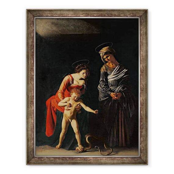 Tablou inramat - Michelangelo Merisi da Caravaggio - Madonna si Copilul cu un sarpe - - Roveli