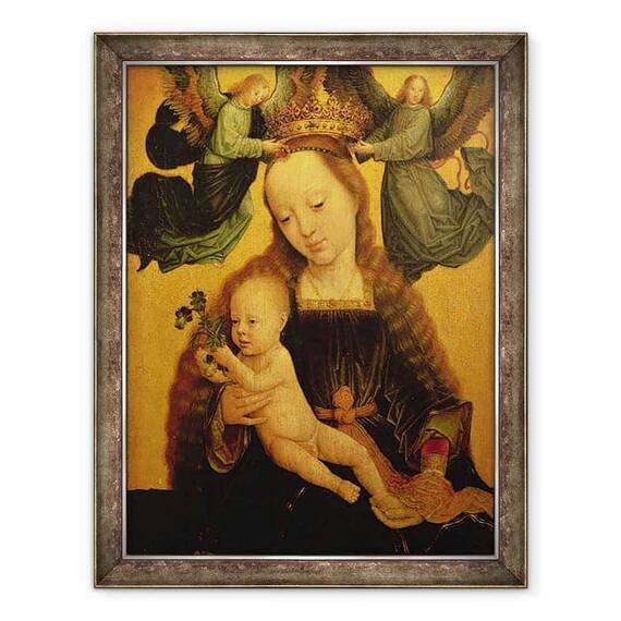 Tablou inramat - Gerard David - Madonna si copilul incoronat de doi ingeri - - Roveli