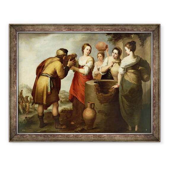 Tablou inramat - Bartolome Esteban Murillo - Rebecca si Eliezer la fantana - - Roveli