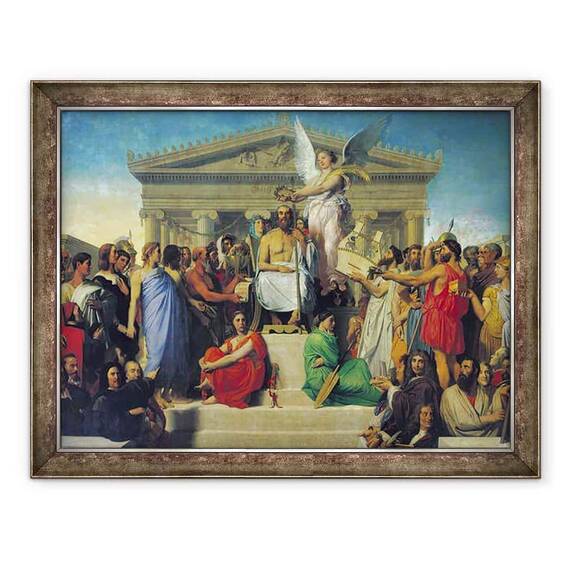 Tablou inramat - Jean Auguste Dominique Ingres - Apoteoza lui Homer - - Roveli