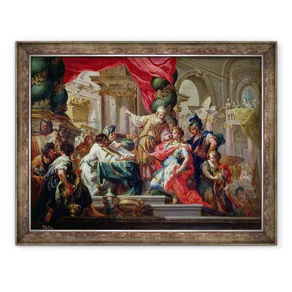 Tablou inramat - Sebastiano Conca - Alexandru cel Mare in Templul Ierusalimului - - Roveli