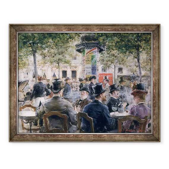 Tablou inramat - Louis Anet Sabatier - Cafe Scene in Paris - - Roveli
