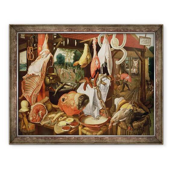 Tablou inramat - Pieter Aertsen - Stall Carne - - Roveli