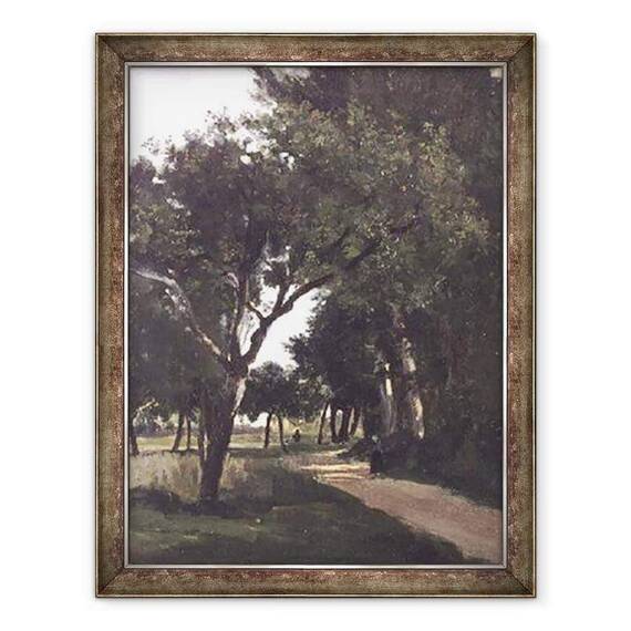 Tablou inramat - Jean Baptiste Camille Corot - Avenue in padure, langa Chaville - - Roveli