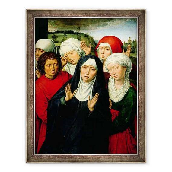 Tablou inramat - Hans Memling - Sfintele Femei si Sfantul Ioan, panoul din dreapta al Depozitiei Diptych - - Roveli