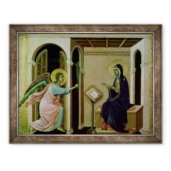 Tablou inramat - Duccio di Buoninsegna - ingerul anunta moartea Domnului nostru catre Maria - - Roveli