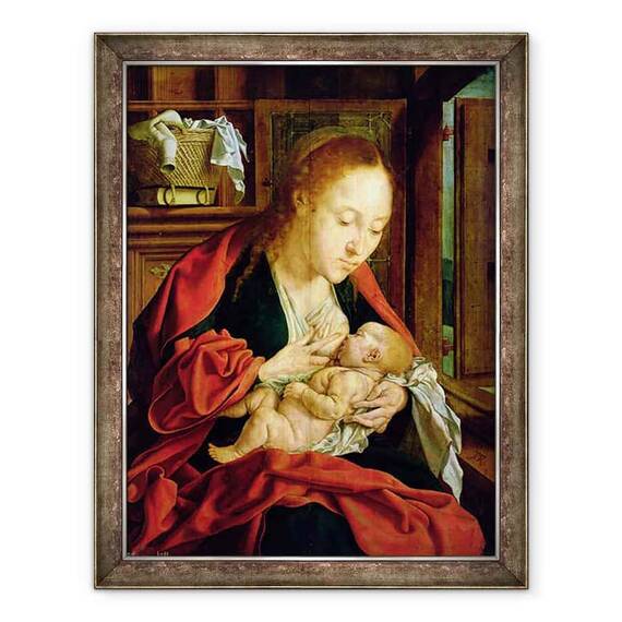 Tablou inramat - Marinus van Reymerswaele - Madonna Hranirea copilului Hristos - - Roveli