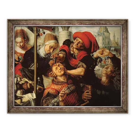 Tablou inramat - Jan Sanders van Hemessen - Chirurgul - - Roveli