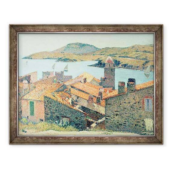 Tablou inramat - Henri Martin - Acoperisuri rosii la Collioure - - Roveli