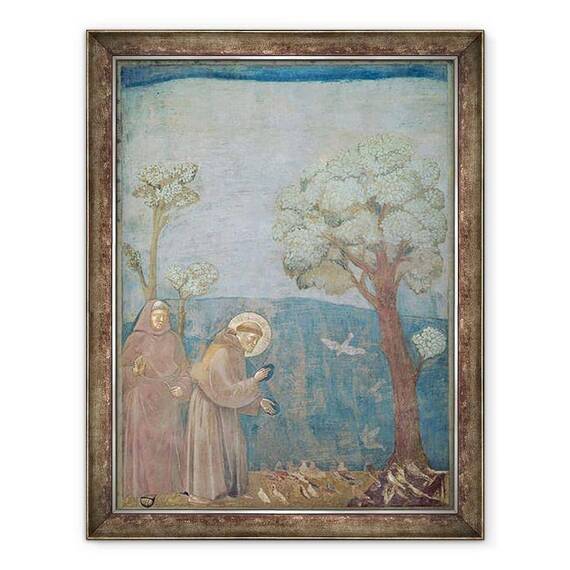Tablou inramat - Giotto di Bondone - Sfantul Francisc Predica Pasarilor - - Roveli