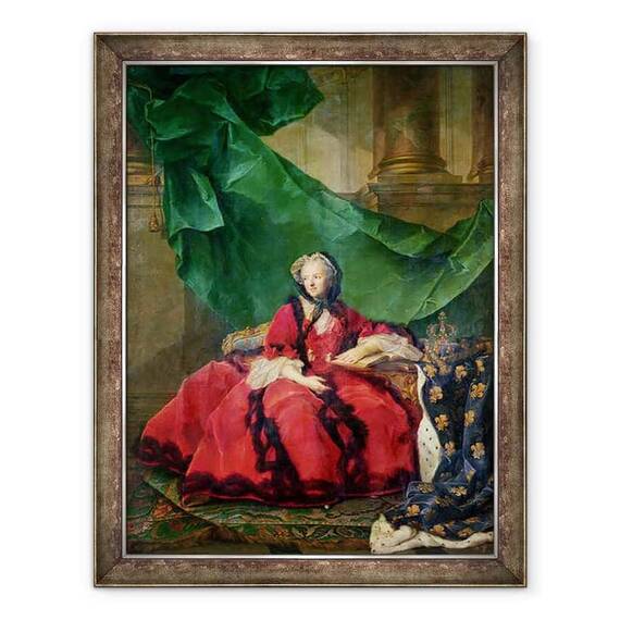 Tablou inramat - Jean-Marc Nattier - Portretul Mariei Leszczynska 1703-68 in rochie de zi cu zi - - Roveli
