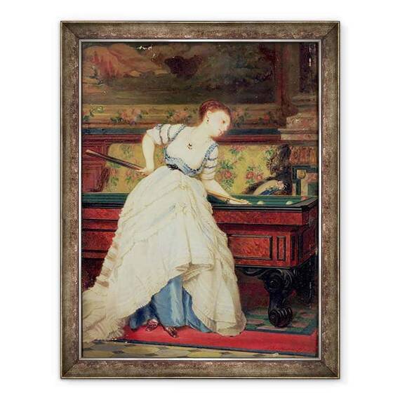Tablou inramat - Charles Edouard Boutibonne - Jocul de biliard - - Roveli
