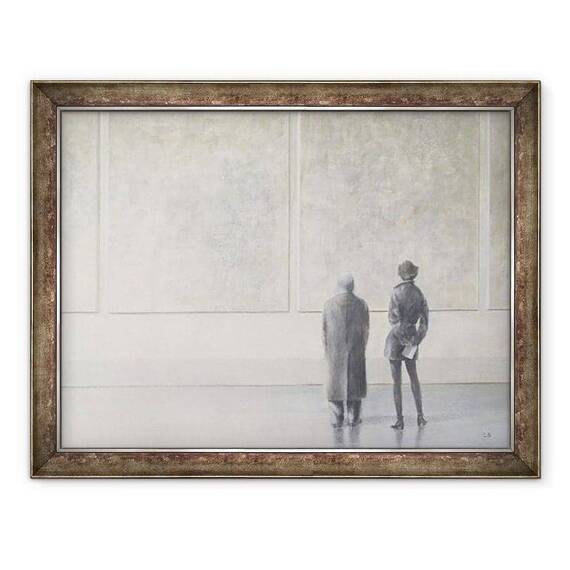 Tablou inramat - Lincoln Seligman - Barbat si femeie intr-o galerie de arta - - Roveli