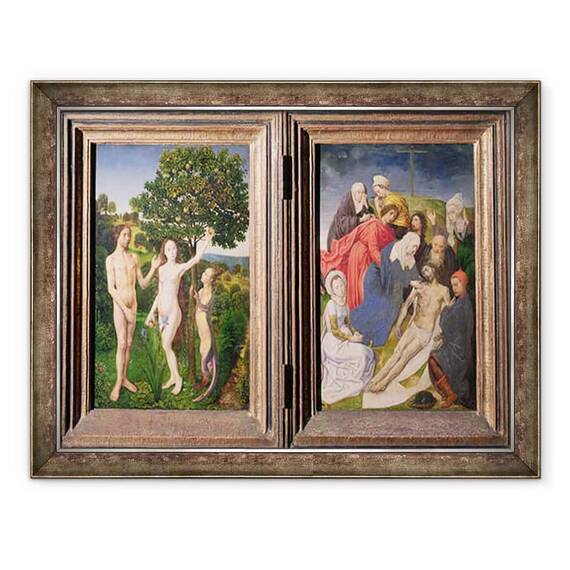 Tablou inramat - Hugo van der Goes - Dipticul Caderii Omului si Rascumpararea Plangerarea lui Hristos - - Roveli