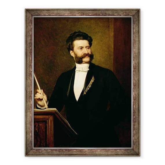 Tablou inramat - August Eisenmenger - Johann Strauss cel Tanar - - Roveli