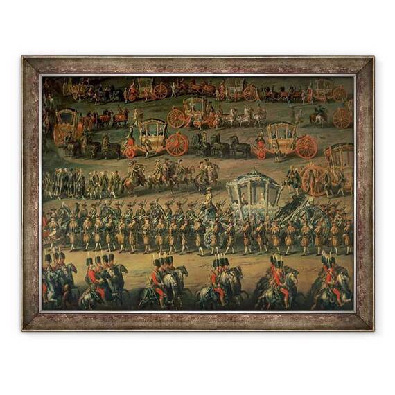 Tablou inramat - Martin II Mytens - Sosirea Isabellei de Parma cu ocazia nuntii sale cu Joseph al II-lea, detaliu I - - Roveli