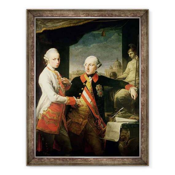 Tablou inramat - Pompeo Girolamo Batoni - Kaiser Joseph al II-lea 1741-90 si Marele Duce Leopold de Toscana, 1769 - - Roveli