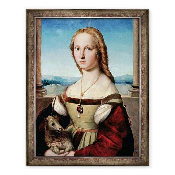 Tablou inramat - Raphael - Portretul unei doamne Cu Un Unicorn - - Roveli