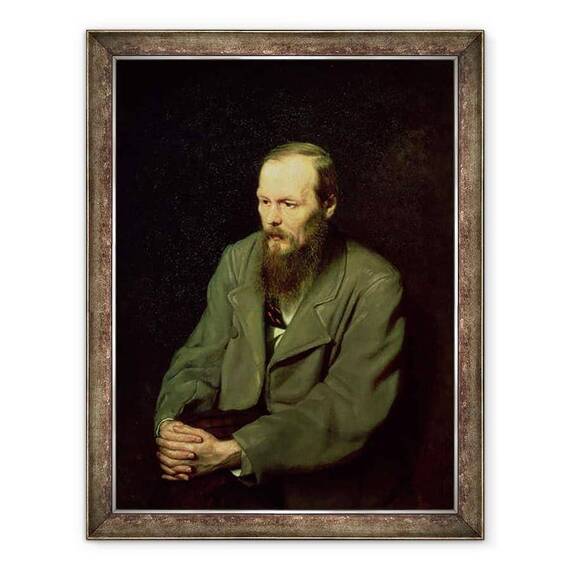 Tablou inramat - Vasili Grigorevich Perov - Portretul lui Fiodor Dostoievski 1821-81 1872 - - Roveli