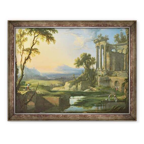 Tablou inramat - Pierre Patel - Peisaj italian cu ruine - - Roveli
