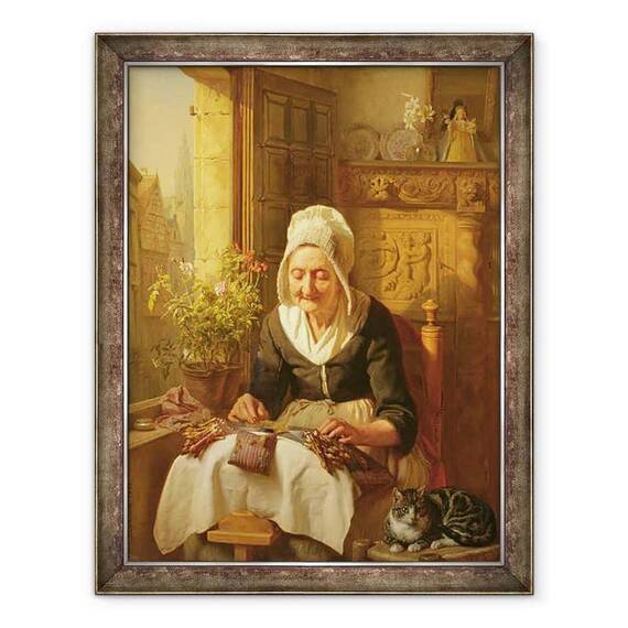 Tablou inramat - J.L. Dyckmans - Vechiul Lacemaker - - Roveli