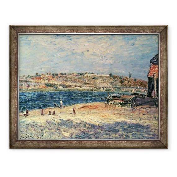 Tablou inramat - Alfred Sisley - Bancile raului la Saint-Mammes - - Roveli