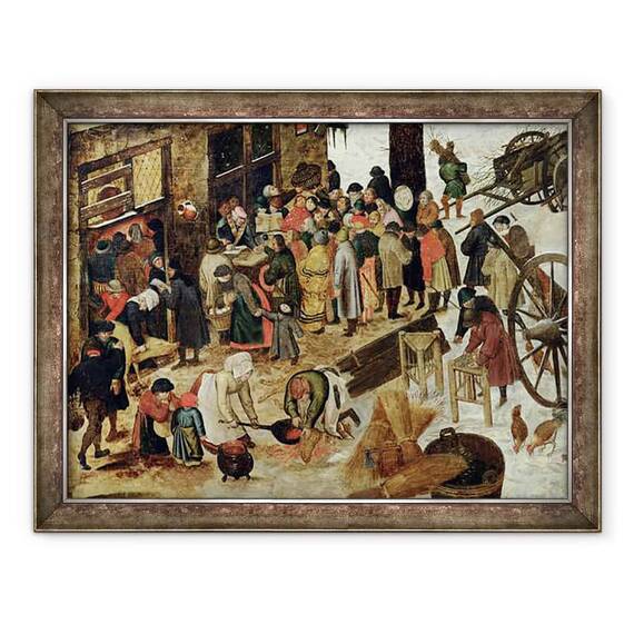 Tablou inramat - Pieter Brueghel the Younger - Plata zeciuiala, sau recensamantul din Betleem, detalii - - Roveli