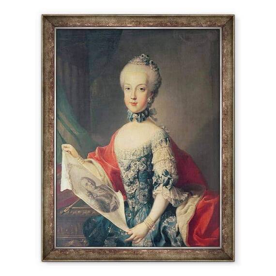 Tablou inramat - Martin II Mytens - Arhiducesa Maria Carolina 1752-1814 - - Roveli