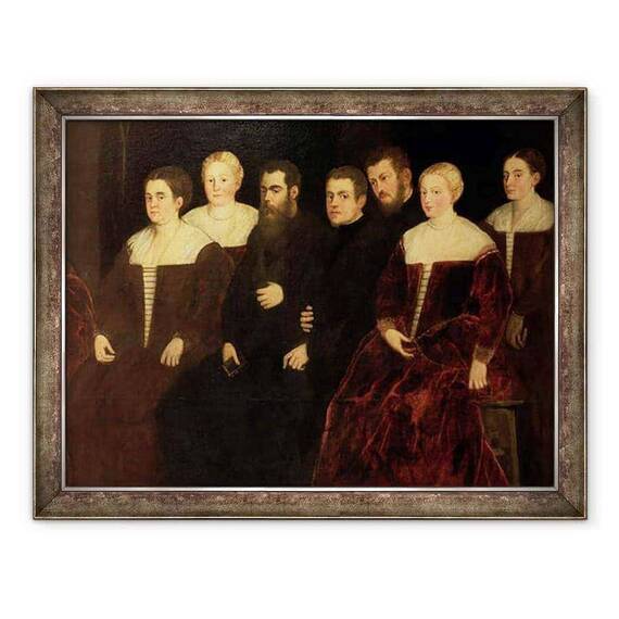 Tablou inramat - Jacopo Robusti Tintoretto - 00409 sapte membri ai familiei Soranzo - - Roveli