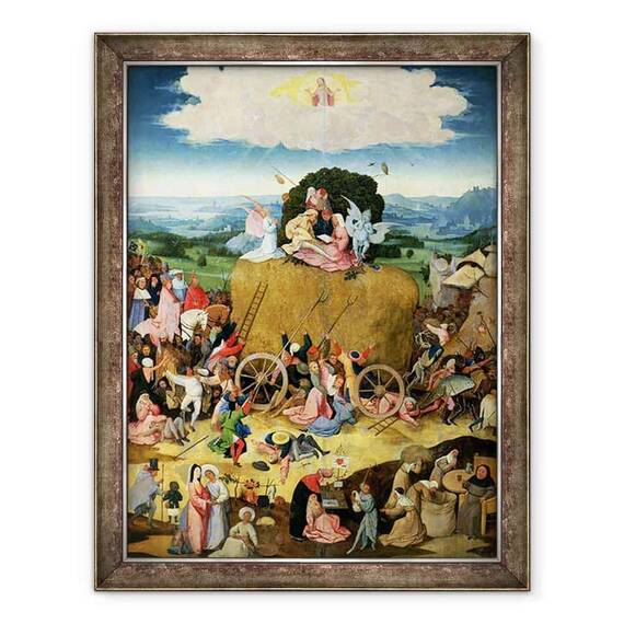 Tablou inramat - Hieronymus Bosch - Haywain, panoul central al tripticului - - Roveli