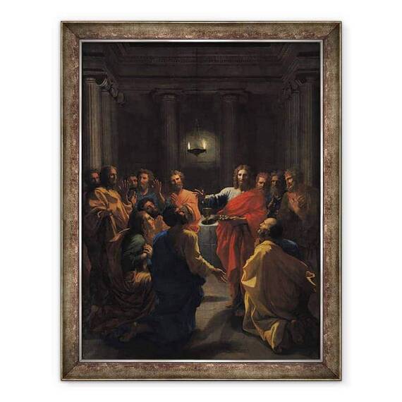 Tablou inramat - Nicolas Poussin - Hristos Instituirea Euharistiei sau Cina cea de Taina - - Roveli