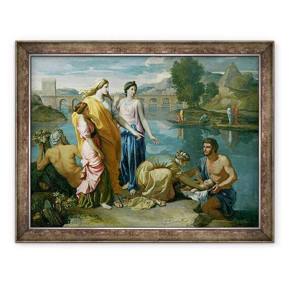 Tablou inramat - Nicolas Poussin - Descoperirea lui Moise - - Roveli
