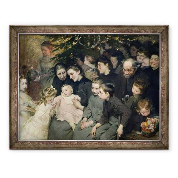Tablou inramat - Henri Jules Jean Geoffroy - Picatura de lapte in Belleville, Pomul de Craciun la Dispensarul - - Roveli