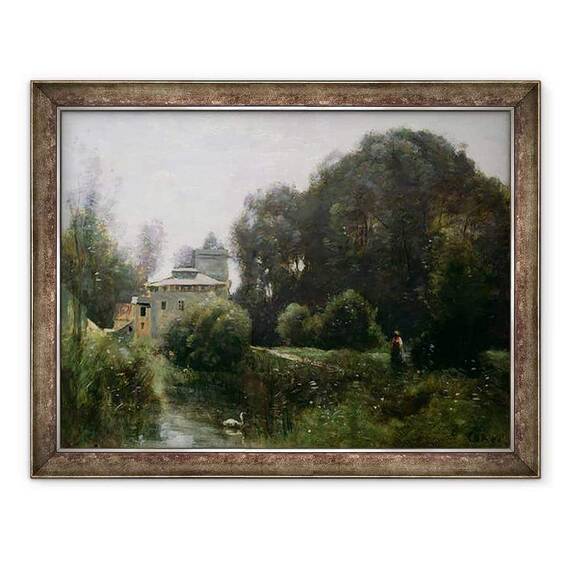 Tablou inramat - Jean Baptiste Camille Corot - Suvenir de la Villa Borghese - - Roveli