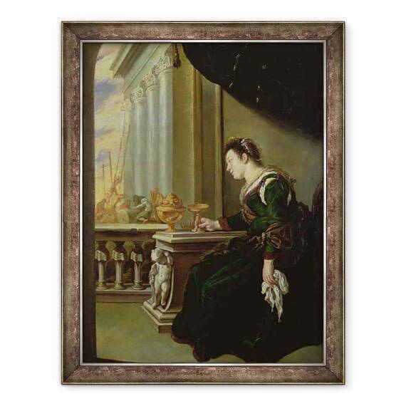 Tablou inramat - Domenico Fetti - Artemisia doliu peste Mausolus - - Roveli