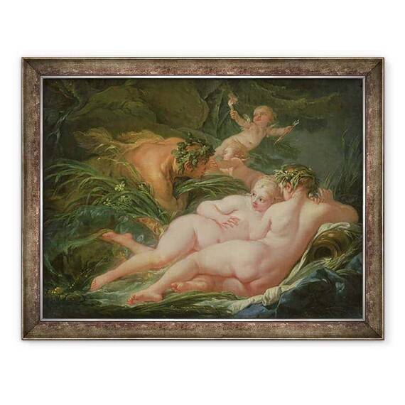 Tablou inramat - Francois Boucher - Pan si Syrinx - - Roveli