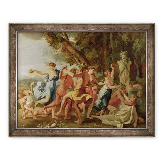 Tablou inramat - Nicolas Poussin - Bacchanal inainte de un Herm - - Roveli