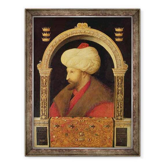 Tablou inramat - Gentile Bellini - Sultanul Mehmet II 1432-81 1480 - - Roveli