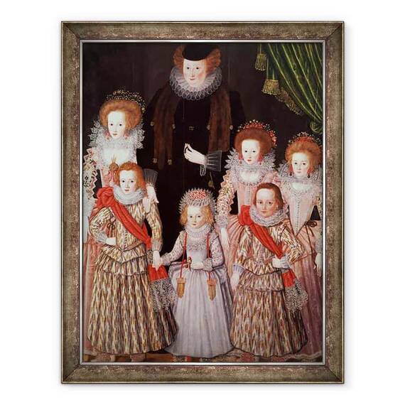 Tablou inramat - scoala engleza - Grupul Tasburgh, Lettice Cressy, Lady Tasburgh din Bodney, Norfolk si copiii ei - - Roveli