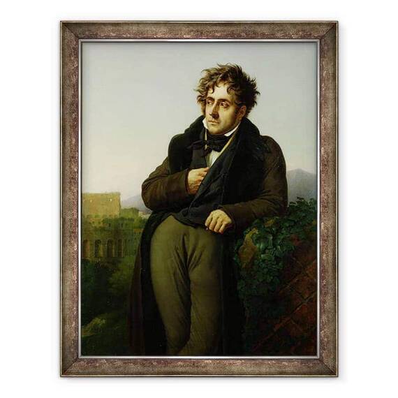 Tablou inramat - Anne Louis Girodet de Roucy-Trioson - Portretul lui Francois Rene 1768-1848 Viconte de Chateaubriand - - Roveli